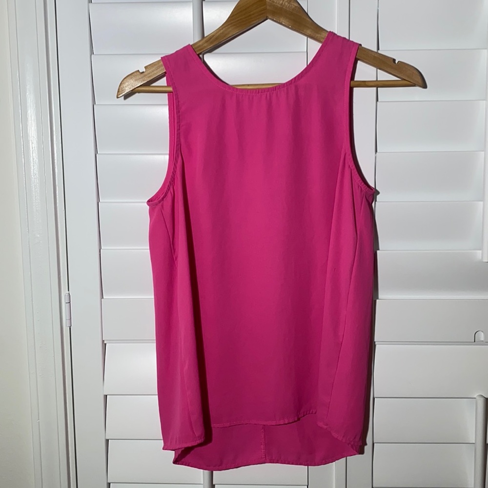 Everly Womens Hot Pink Sleeveless Tank Top Blouse Size Small